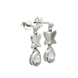 925 Silver Flying Butterflies Earrings with CZ Romantic Love Gift