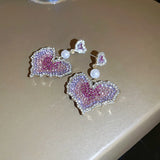 Women Zircon Earrings Pendant Ins AAA Zircon Earrings Pearl Accessories