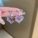 Women Zircon Earrings Pendant Ins AAA Zircon Earrings Pearl Accessories