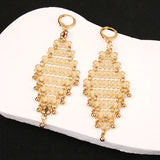 Copper Plated Beads Pendant Earrings Arabian Wedding Jewelry