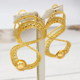 Kink-shape Clip Earrings 24K Plated Copper Statement Earrings
