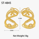 Kink-shape Clip Earrings 24K Plated Copper Statement Earrings