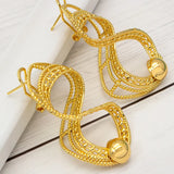 Kink-shape Clip Earrings 24K Plated Copper Statement Earrings
