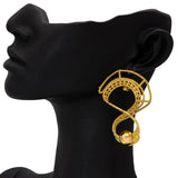 Kink-shape Clip Earrings 24K Plated Copper Statement Earrings
