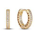 925 Silver Heart CZ Zircon Hoop Earrings for Women