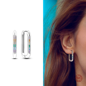 925 Silver Colorful Butterfly Snake Earrings