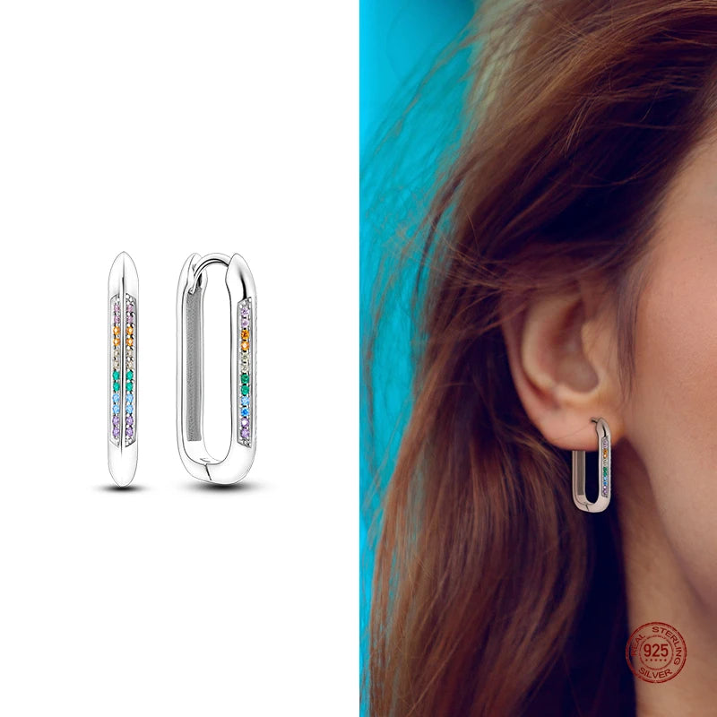 925 Silver Colorful Butterfly Snake Earrings