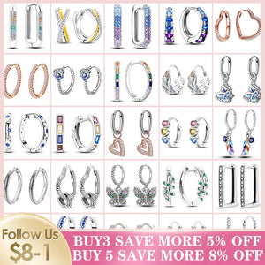 925 Silver Colorful Butterfly Snake Earrings