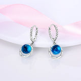 925 Silver Colorful Butterfly Snake Earrings