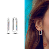 925 Silver Colorful Butterfly Snake Earrings