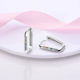 925 Silver Colorful Butterfly Snake Earrings