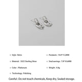 925 Sterling Silver Drop Earrings Round Circle Wedding Jewelry