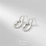 925 Sterling Silver Drop Earrings Round Circle Wedding Jewelry