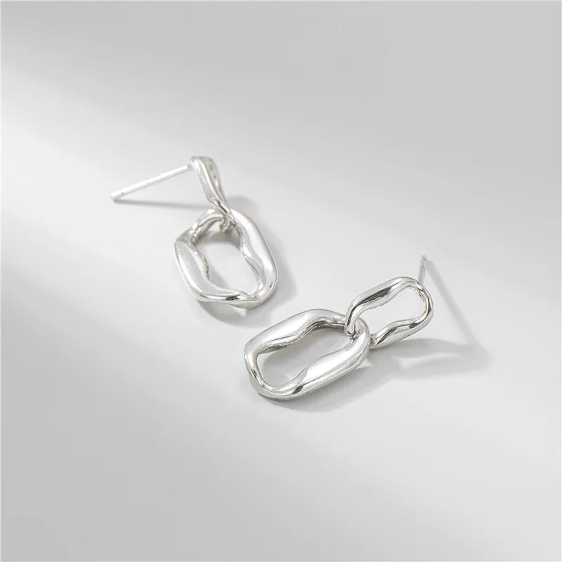 925 Sterling Silver Drop Earrings Round Circle Wedding Jewelry