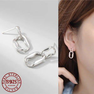 925 Sterling Silver Drop Earrings Round Circle Wedding Jewelry