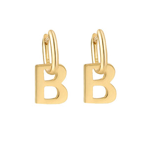 S925 Silver 18k B Letter Eardrop Earrings Wedding Gift