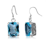 Vintage 925 Sterling Silver Earrings Retro Bohemia Pendientes
