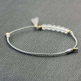 Women Bracelet Tassel Hand String Natural Stone Beads 4mm Adjustable