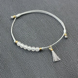 Women Bracelet Tassel Hand String Natural Stone Beads 4mm Adjustable