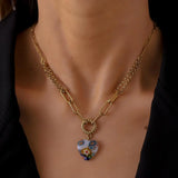 Bohemian Heart Pendant Pearl Clavicle Necklace