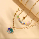 Bohemian Heart Pendant Pearl Clavicle Necklace