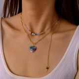 Bohemian Heart Pendant Pearl Clavicle Necklace