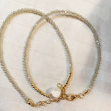Freshwater Pearl Pendant Necklace Crystal Beads Choker Jewelry