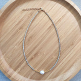 Freshwater Pearl Pendant Necklace Crystal Beads Choker Jewelry