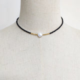 Freshwater Pearl Pendant Necklace Crystal Beads Choker Jewelry