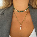 Boho Freshwater Pearls Choker Necklace Women's Adjustable Beaded Jewelry
