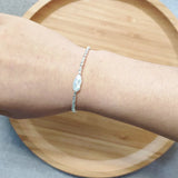 Silver-Color Beads Bracelet w/ Irregular Pearl Embellishment Jewelry