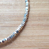 Silver-Color Beads Bracelet w/ Irregular Pearl Embellishment Jewelry