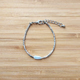 Silver-Color Beads Bracelet w/ Irregular Pearl Embellishment Jewelry