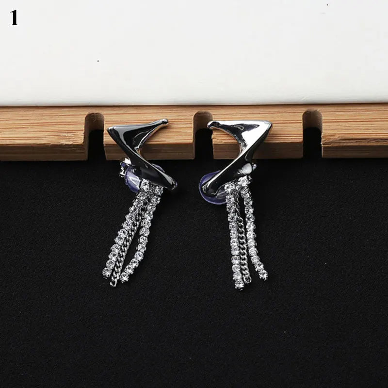 High-end Elf Ear Hooks Tassel Earrings