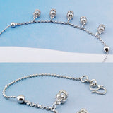 925 Silver Crown Pendant Anklet Leg Bracelet Jewelry