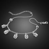 925 Silver Crown Pendant Anklet Leg Bracelet Jewelry