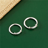 925 Silver Retractable Ring Smooth Tail Round Bar Silver Ring for Girlfriend