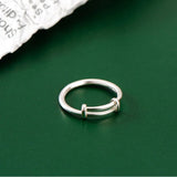 925 Silver Retractable Ring Smooth Tail Round Bar Silver Ring for Girlfriend