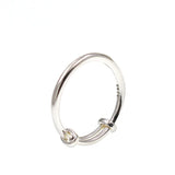 925 Silver Retractable Ring Smooth Tail Round Bar Silver Ring for Girlfriend