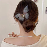 Mesh Pearl Butterfly Duckbill Clip French Hair Accessories
