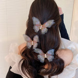 Mesh Pearl Butterfly Duckbill Clip French Hair Accessories