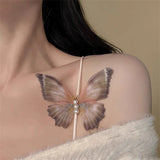 Mesh Pearl Butterfly Duckbill Clip French Hair Accessories