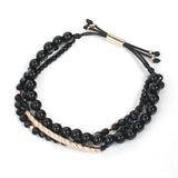Pink Beads Bangle Bracelet Love Gift for Girls Ladies Boho Style
