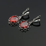 Women CZ Stone Mosaic Earrings Silver 925 Dangle Earrings for Wedding