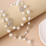 Heart Faux Pearl Multi-layers Necklace Wedding Jewelry Gift