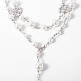 Heart Faux Pearl Multi-layers Necklace Wedding Jewelry Gift
