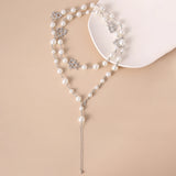 Heart Faux Pearl Multi-layers Necklace Wedding Jewelry Gift