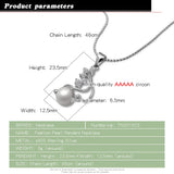 925 Silver Pearl Pendant Zircon Flower Choker Necklace