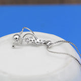 925 Silver Pearl Pendant Zircon Flower Choker Necklace