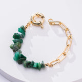 Half Metal Chain Half Purple Stone Bracelet